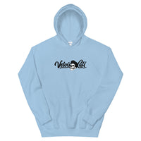 VelvisCali Black + White Stipple Logo Pullover Hoodie