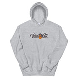 VelvisCali Grey + Orange Stipple Logo Pullover Hoodie