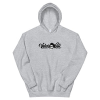 VelvisCali Black + White Stipple Logo Pullover Hoodie